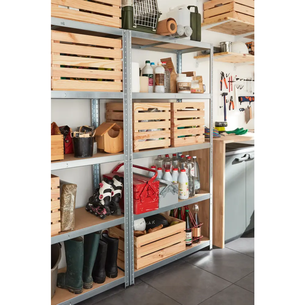 Стеллаж металлический Spaceo 176x90x40 см, 175 кг, цвет серый STLM-2198858 - Вид №5