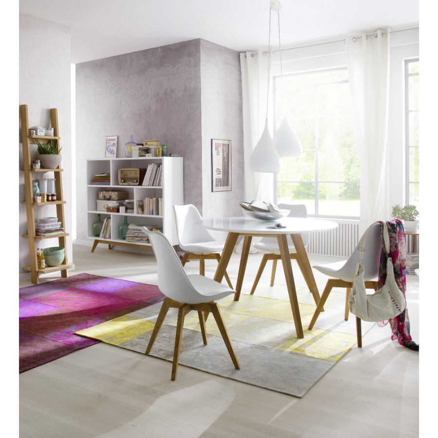 Стол круглый Tenzo Bess, Ø110 см, дуб, белый 2181001 - Вид №1