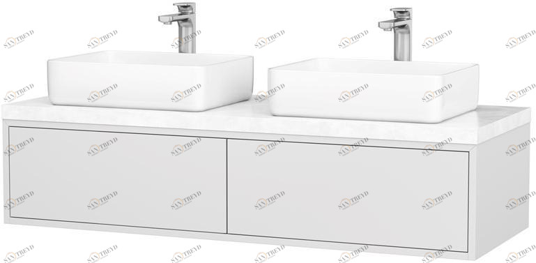 DWFI Подвесная тумба под умывальник, двойная лакированная  00002286 