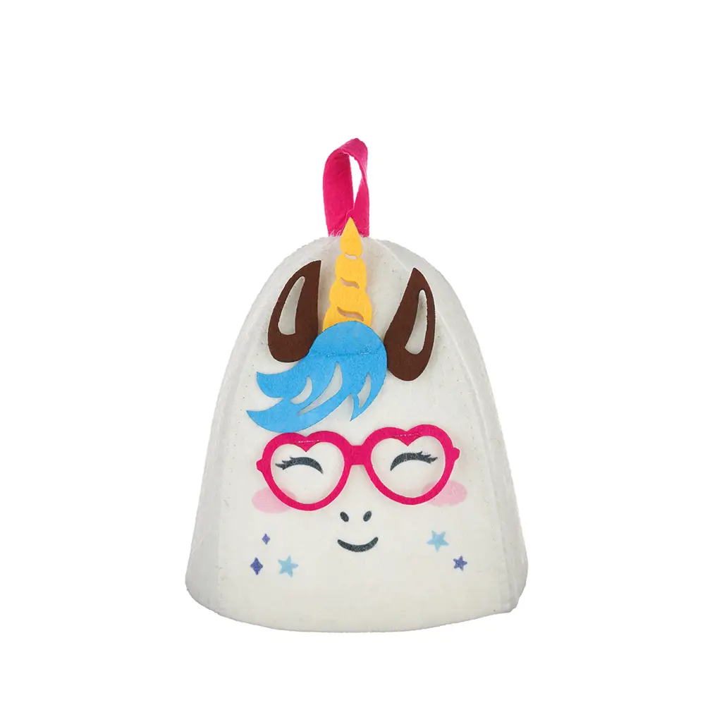 Детская банная шапка Банный Клуб Единорог - белый войлок 89396208 STLM-1521493