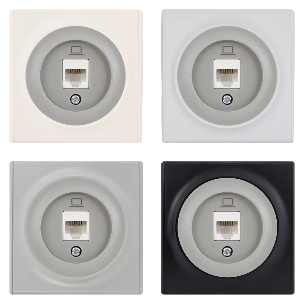 Розетка компьютерная встраиваемая Onekey Florence RJ45 UTP cat 5 цвет серый 82127033 STLM-2113480 ONEKEYELECTRO - Вид №1