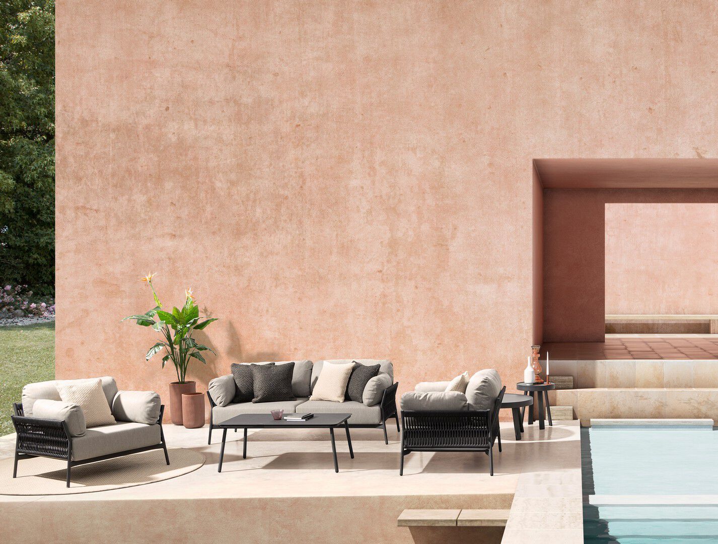 Круглый алюминиевый журнальный столик с порошковым покрытием BIZZOTTO SPYRO ARCH-00135730 - Вид №14