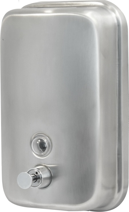 2512.043 Дозатор для жидкого мыла из нерж стали матовый антивандальный TM804ML Solinne Puff  - Вид №2