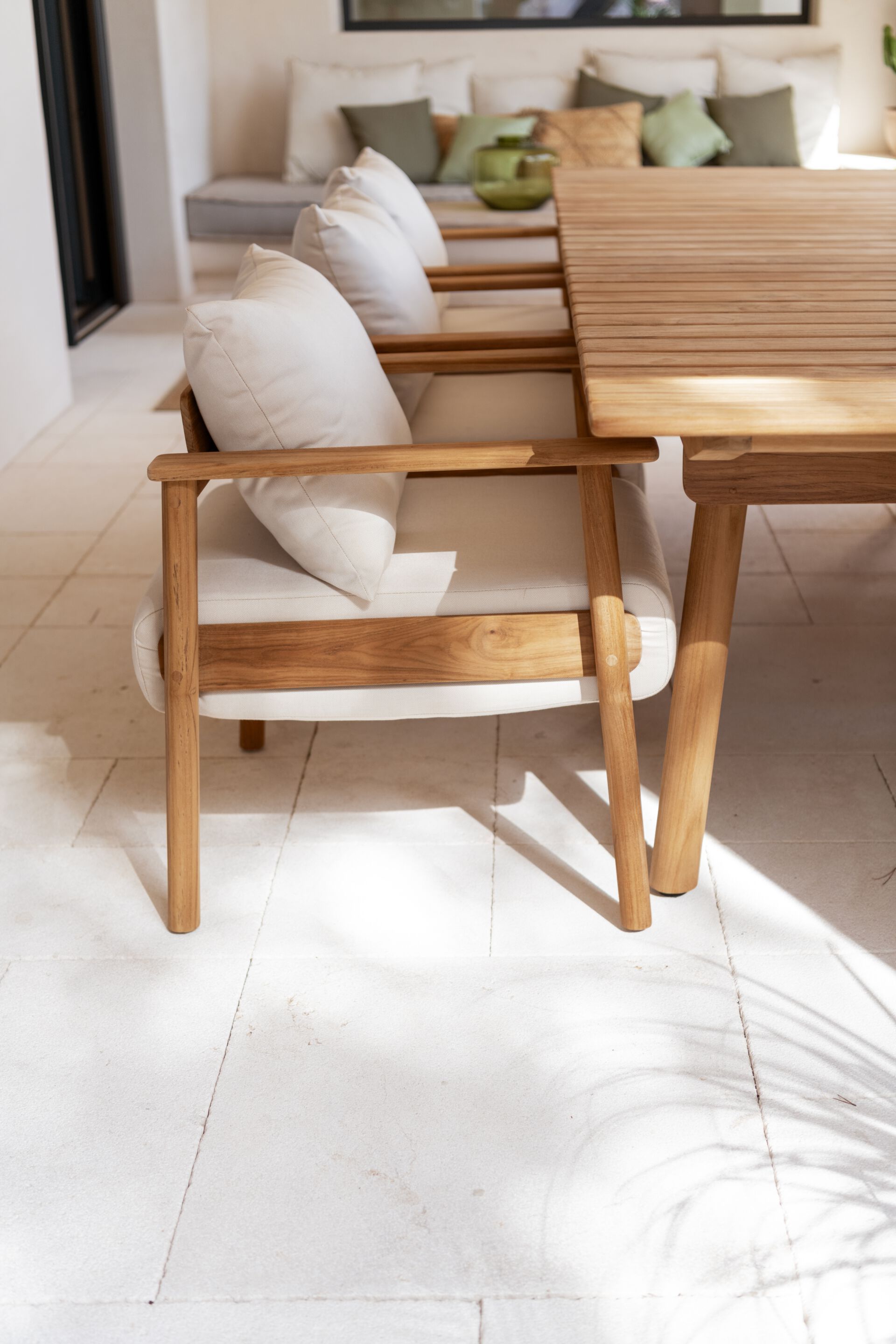 Садовый стул из тикового дерева с подушками Sunbrella FJAKA Pomalo ARCH-00099201 - Вид №8