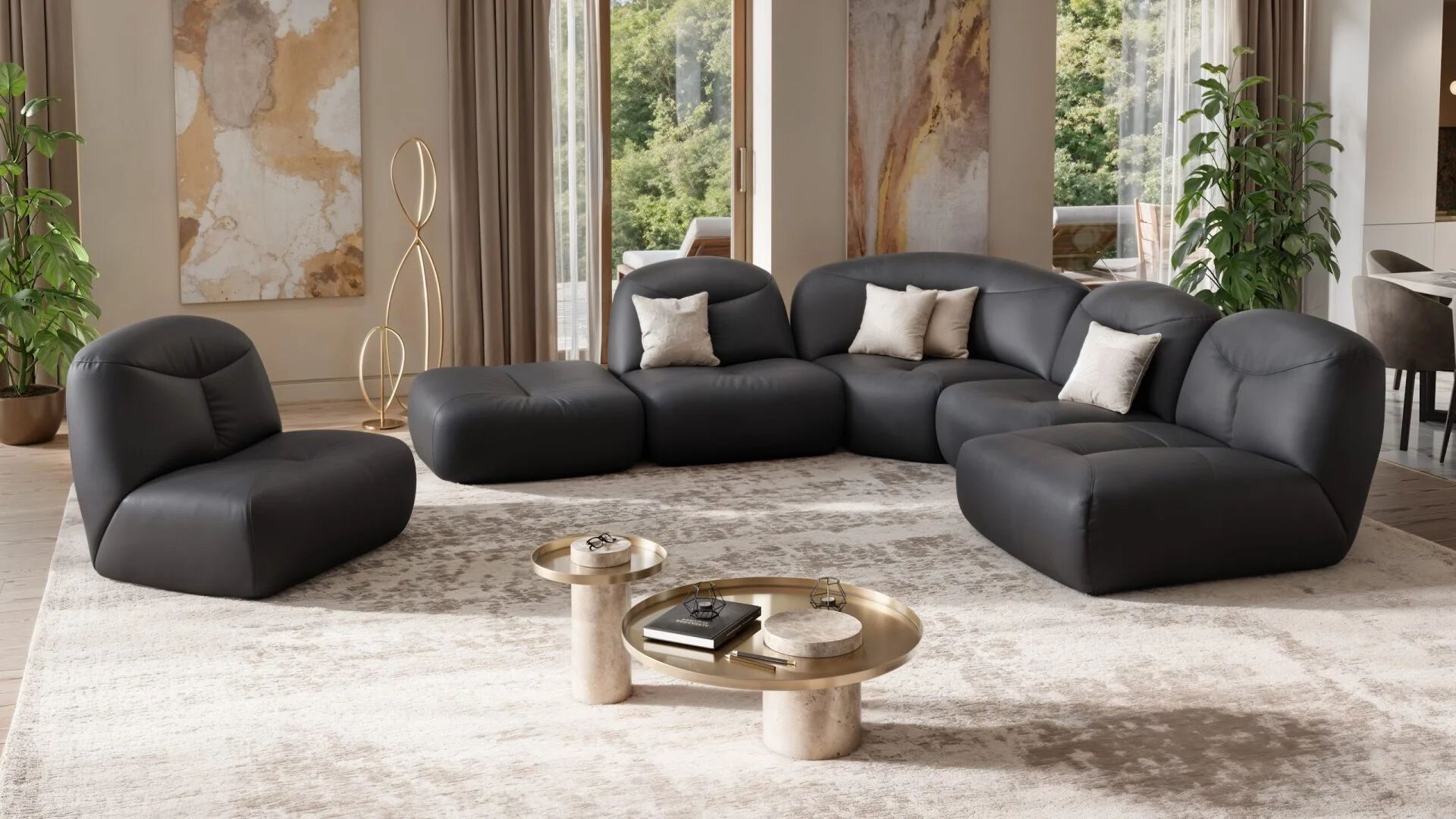 Кожаный угловой диван Sofanella Molise ARCH-00107738 - Вид №3