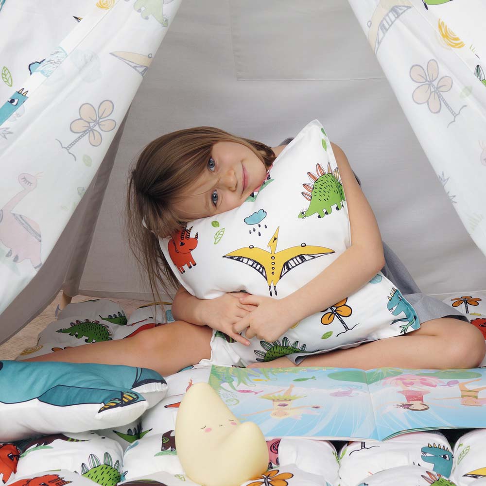 Подушка Dino 40 х 40 см VAMVIGVAM DINO 281818 Красный;желтый;зеленый Santreyd - Вид №1