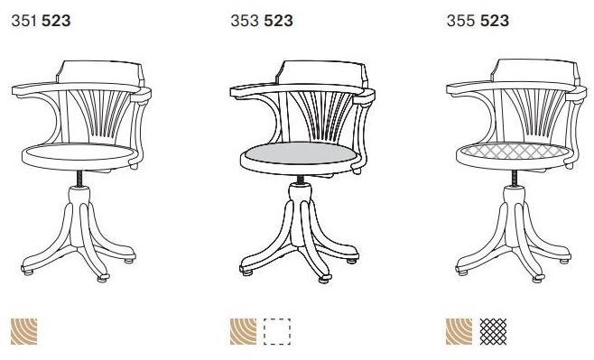 TON Вращающееся кресло из дерева со встроенной подушкой sun-id-1456156 - Вид №4