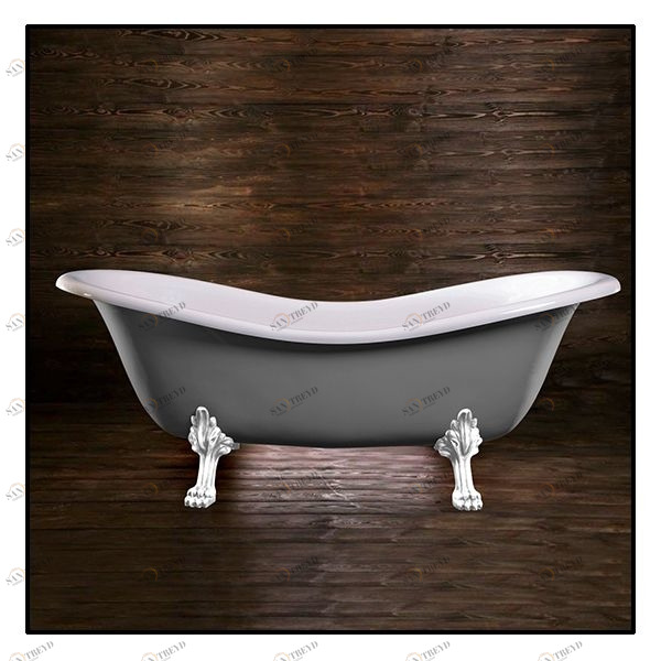 Ванна Akcjum Cleopatra WR-05-01-Kb-M овальная серая с белыми ножками WR0501KBM