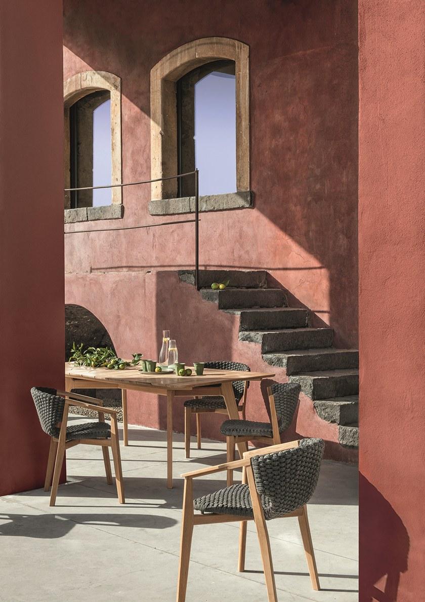 Ethimo Прямоугольный садовый стол из тика Knit Knittr01 - Вид №4