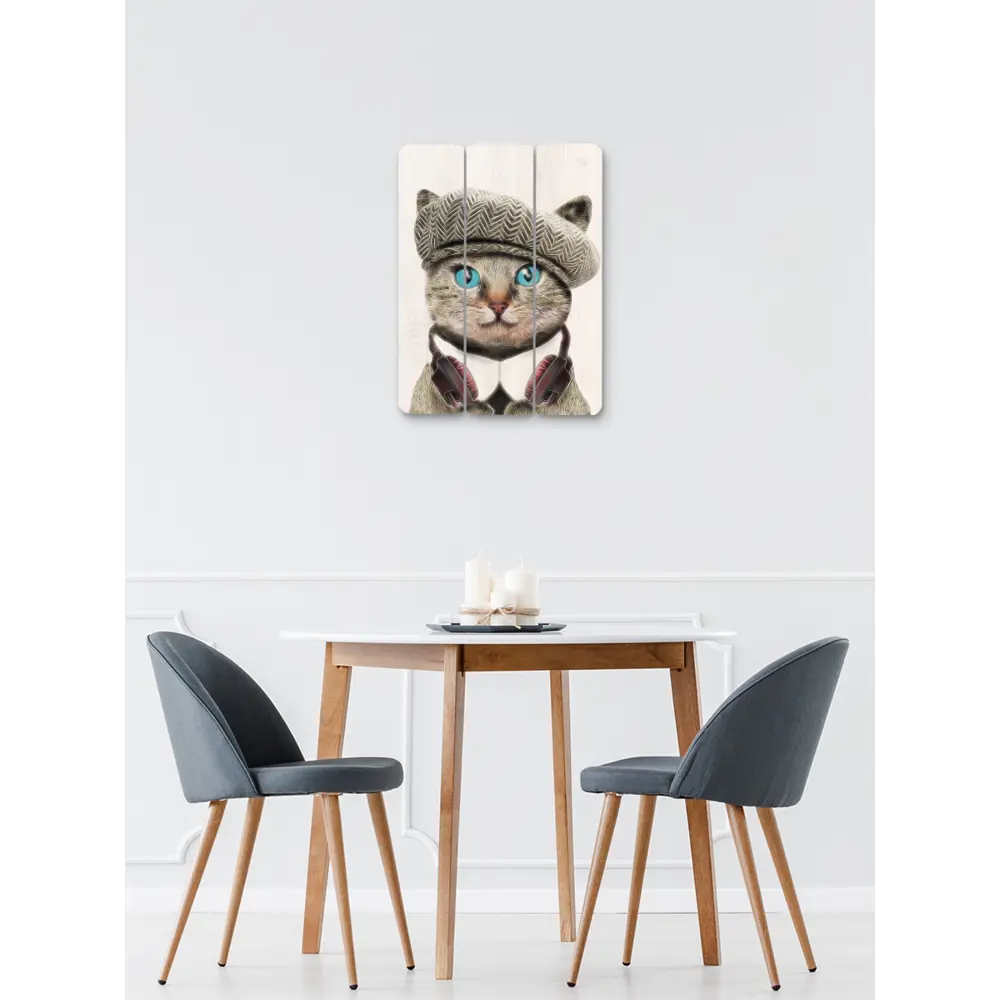 Картина на МДФ Кот в берете 30x40 см POSTERMARKET STLM-2161777 - Вид №5