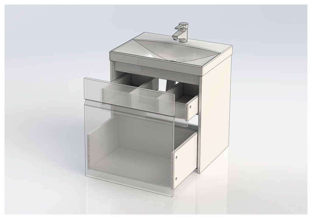 Тумба с раковиной Aquanet Палермо 60 белый 0020393400188554 - Вид №4