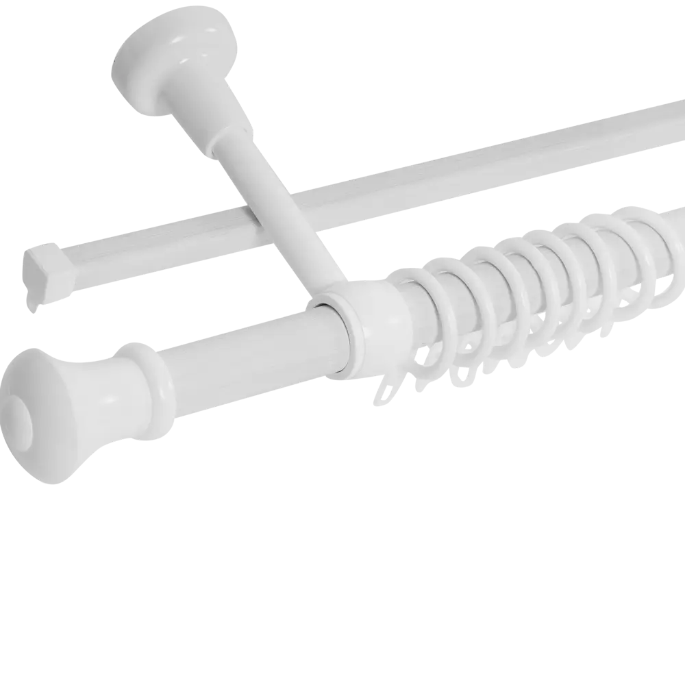 Карниз двухрядный Успех 200 см металл/пластик цвет белый РУССКИЕ КАРНИЗЫ STLM-2088797