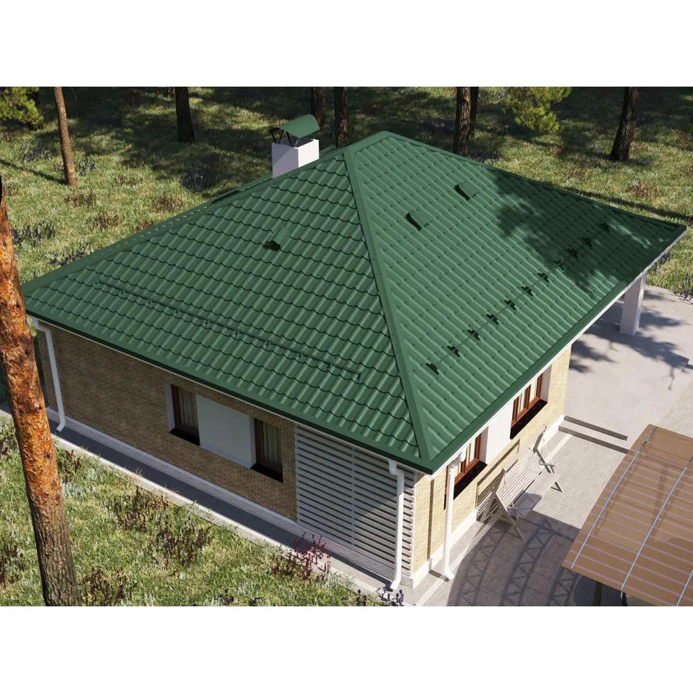 Металлочерепица 0.5 мм 2250x1180 мм RAL 6005 зеленый 89337256 STLM-2039756 Santreyd  - Вид №3