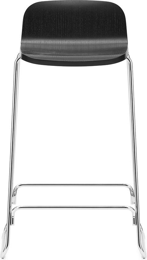 602558 Just Barstool w. Спинка 65 см Дуб Черный / Хром Normann Copenhagen  - Вид №1