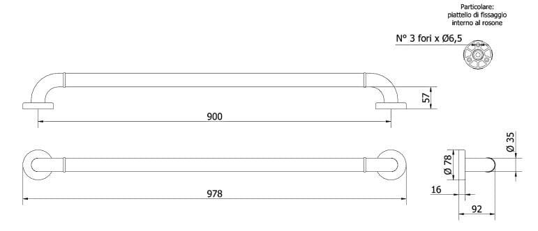 Прессованная алюминиевая фиксированная ручка для ванной комнаты Thermomat нейлон ARCH-00096258 - Вид №4