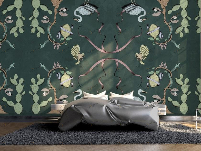 Baboon Огнеупорные виниловые обои Pattern sun-id-1384213