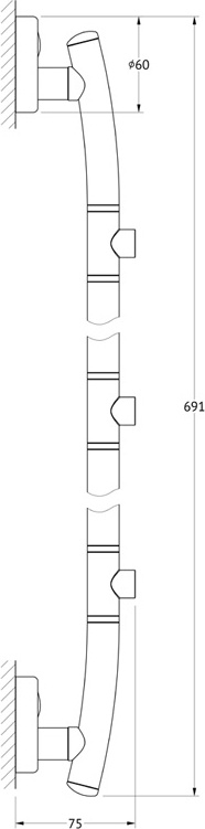 EGL-A Штанга для 3-х аксессуаров 69 cm FBS Ellea - Вид №1