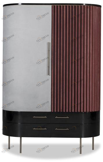 BAXTER Лакированный буфет с распашными дверцами с ящиками Plissé sun-id-1470201