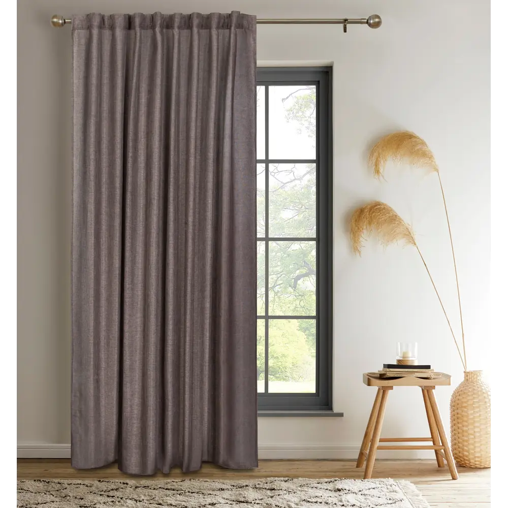 KREAFORTA Looks — штора на ленте серо-коричневая 200x260 см 89405465 STLM-1566404