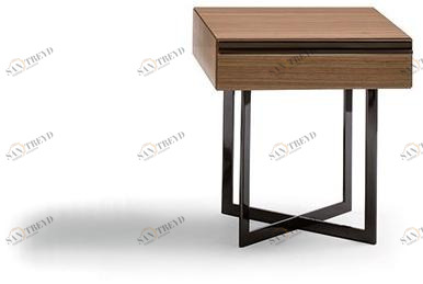 Bodema Квадратная прикроватная тумбочка из дерева в современном стиле с ящиками Profile Pfof000/pfof003