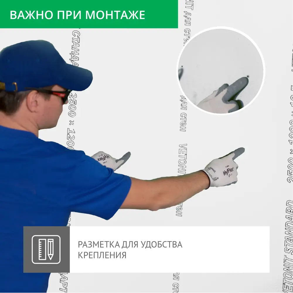 Гипсокартон 12.5 мм Vetonit Стандарт 2500X1200 мм 3 м² STLM-2164080 - Вид №6