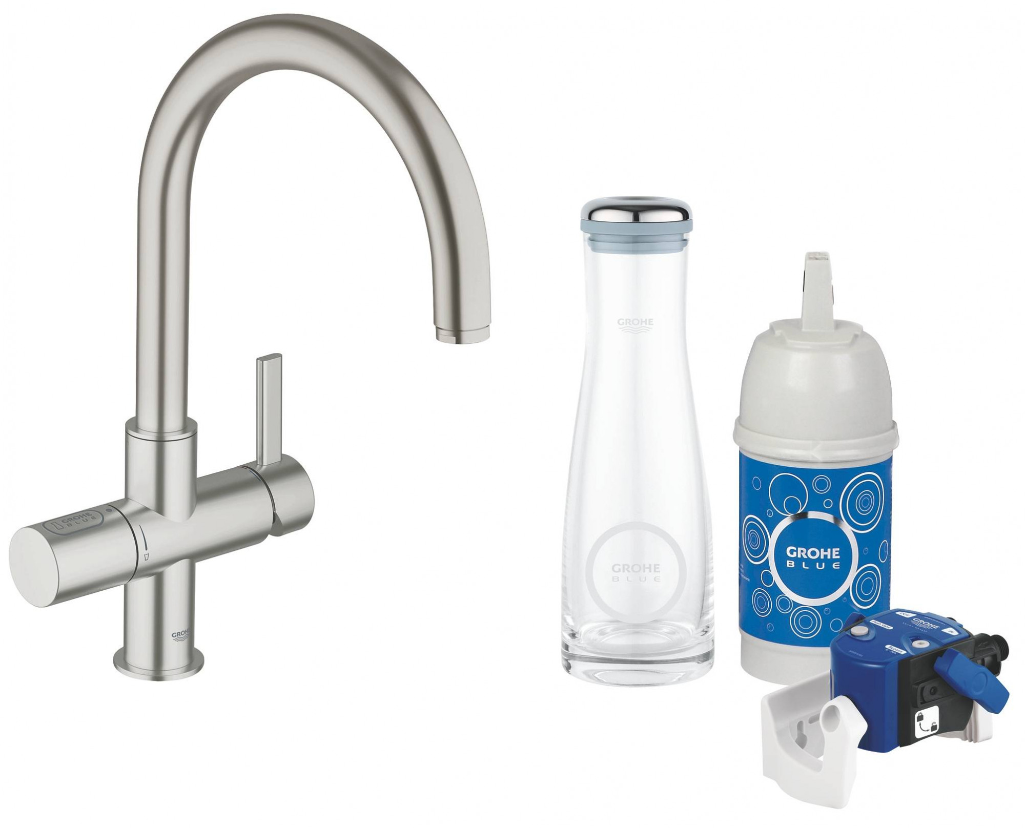 33249DC0 Стартовый комплект Grohe GROHE Blue суперсталь