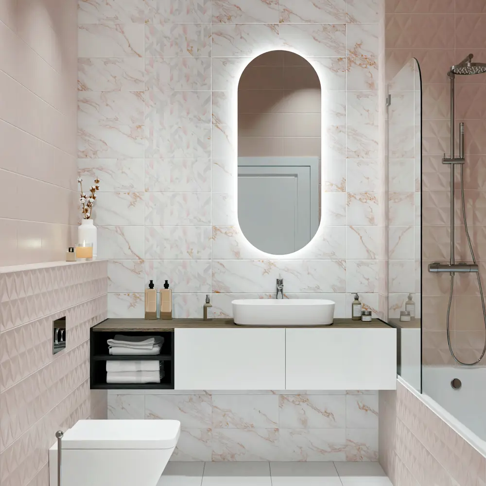 Плитка настенная Mersey Monor A0554C14102 20x40 см 1.6 м² матовая цвет розовый Santreyd STLM-2142925 - Вид №6