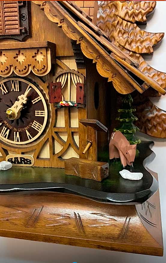 Часы настольно-настенные темный орех с кукушкой Sars 8M SARS ДИЗАЙНЕРСКИЕ 00-3967480 Коричневый  - Вид №3