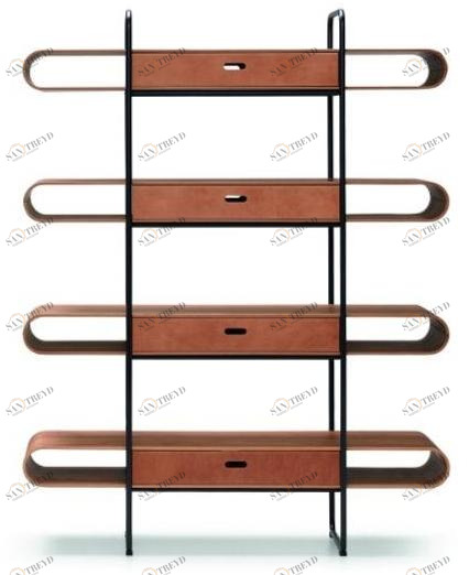 Midj Открытый деревянный книжный шкаф с ящиками Apelle sun-id-1395269