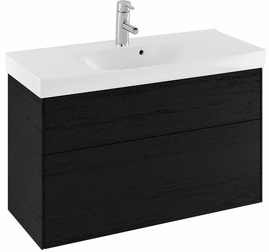 47434 IFO Sense тумба под умывальник с двумя ящиками, W = 600 мм, W1 = 622 мм, шпон черного дуба - Вид №11