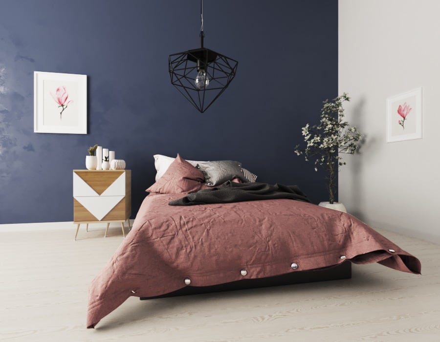 Прикроватная тумбочка с 2 ящиками кейл Woo Twins WOODI  00-3965948 Бежевый;зеленый  - Вид №1