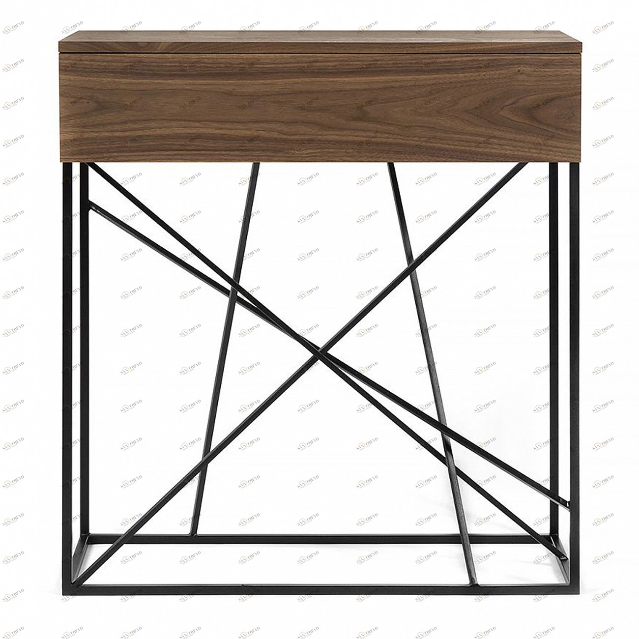 Консоль черная узкая с деревянной столешницей, американский орех Wilson INTELLIGENT DESIGN  261075 Коричневый;черный 