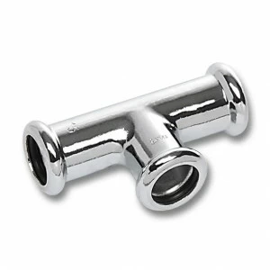 11613028 SANHA 16130 пресс-фитинг, медь, тройник ВПр, хром. 28 мм