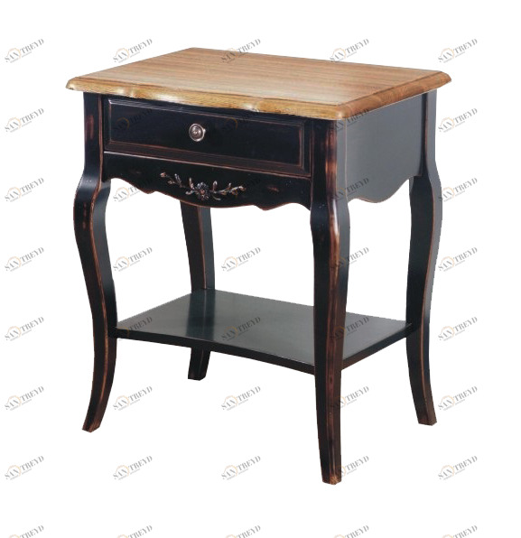 Тумба прикроватная черная с ящиком Mobilier de Maison ДОМАШНЯЯ ОБСТАНОВКА MOBILIER DE MAISON 017247 Черный Santreyd 