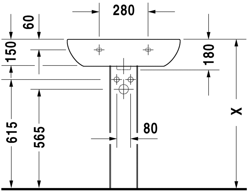 23106500002 Подвесная раковина настенная овальная Duravit D-Code - Вид №2