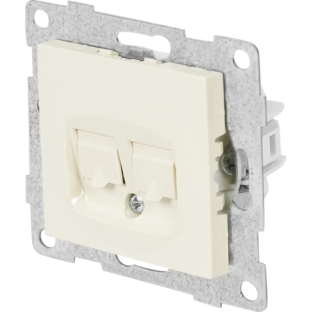 Встраиваемая компьютерная розетка GUSI Electric Ugra RJ45 на 2 порта 83864419 STLM-0045203 - Вид №1