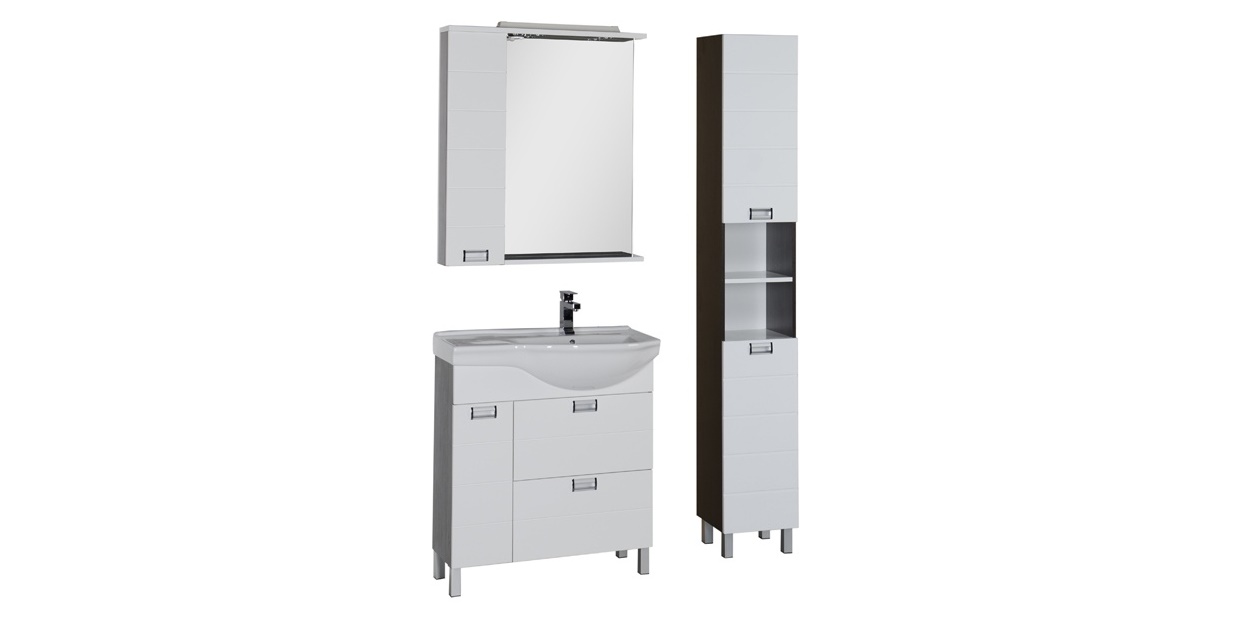 Комплект мебели Aquanet Сити 90 R белый/венге 00177536 - Вид №1