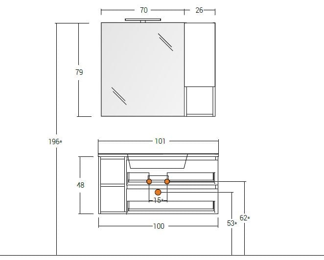 Деревянный подвесной умывальник с настенным креплением LEGNOBAGNO Экспресс ARCH-00152516 - Вид №3