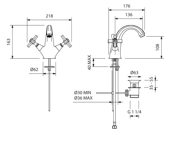 Смеситель для раковины Park Avenue Crowe ARCH-00089755 - Вид №1