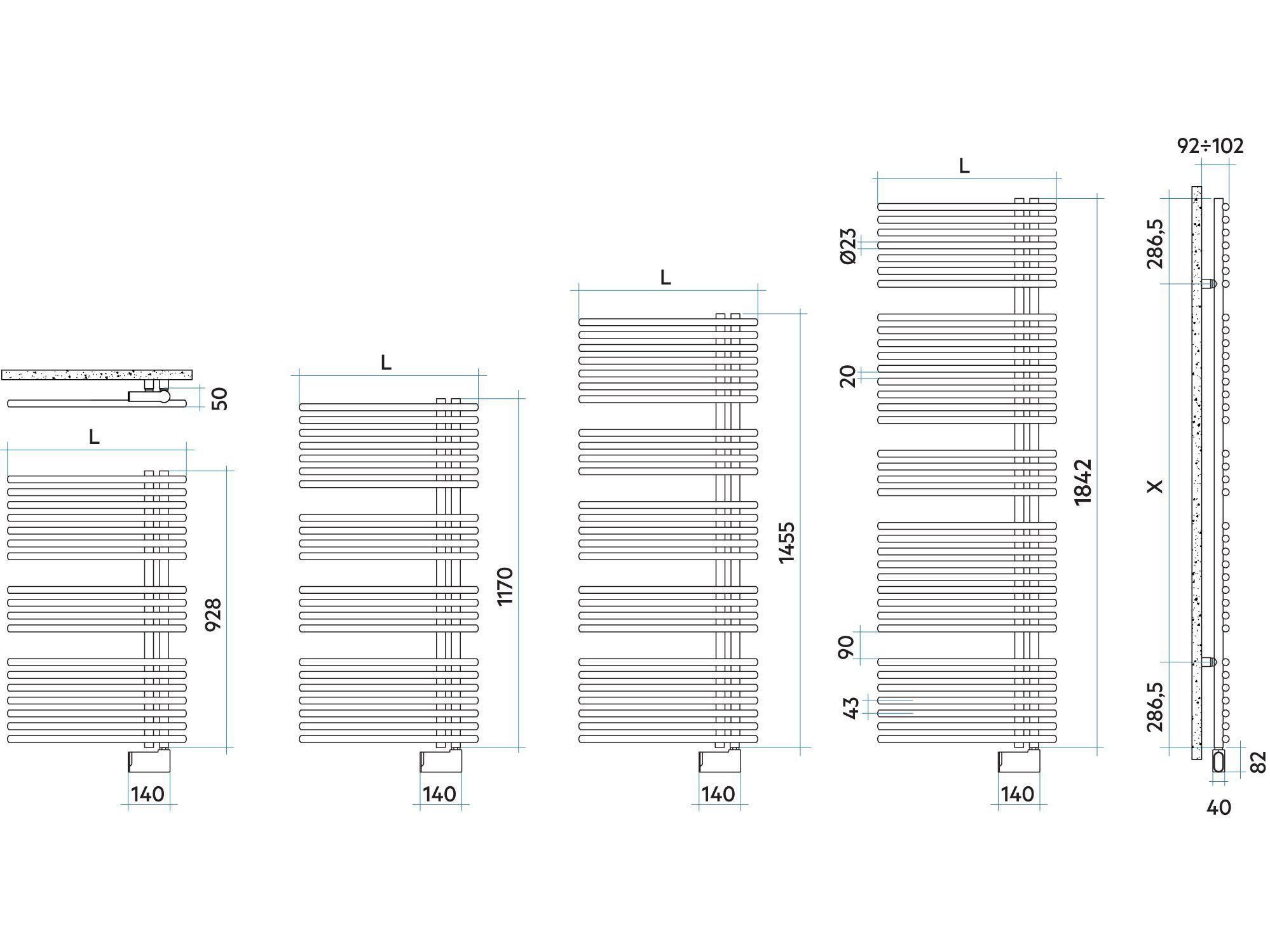 Электрический стальной радиатор для ванны Irsap Funky ARCH-00034121 - Вид №5