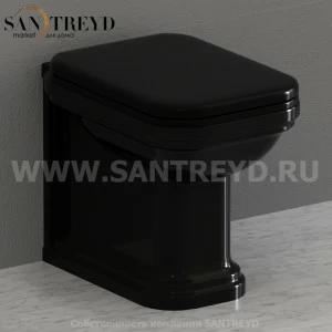 411804 Приставной унитаз напольный Черный Kerasan Waldorf Италия