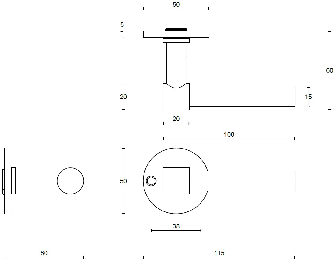 Formani Ручка из нержавеющей стали на розетке One Pbl15/50 - Вид №12
