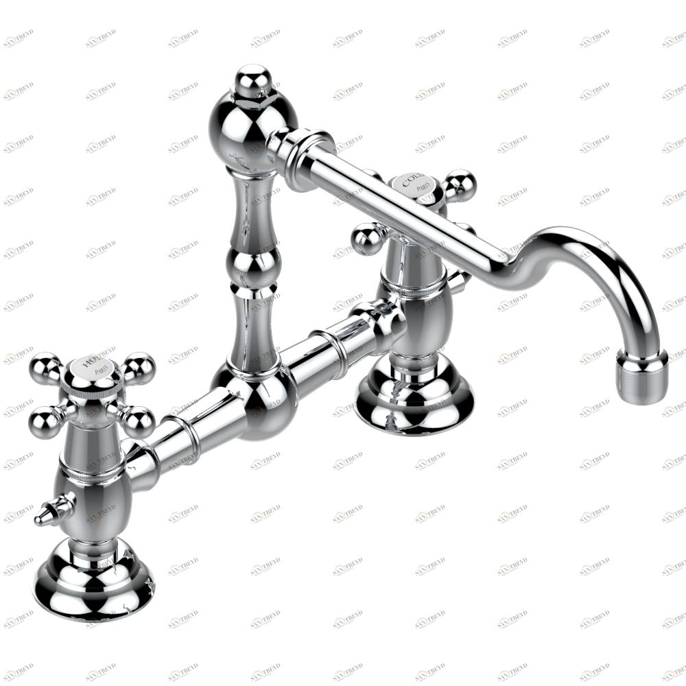 G29-159 Смеситель для кухонной мойки на два отверстия - 200 мм между центрами Thg-paris Charleston Хром G29 159  A02 CAT.A