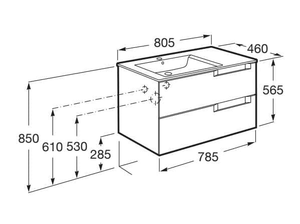 Деревянный умывальник с ящиками Roca Aleyda ARCH-00140420 - Вид №57