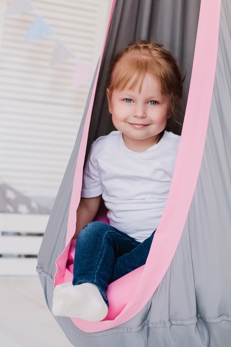 Подвесное кресло-кокон серо-розовое ПОКАЧАЙКА  326712 Серый Santreyd  - Вид №2