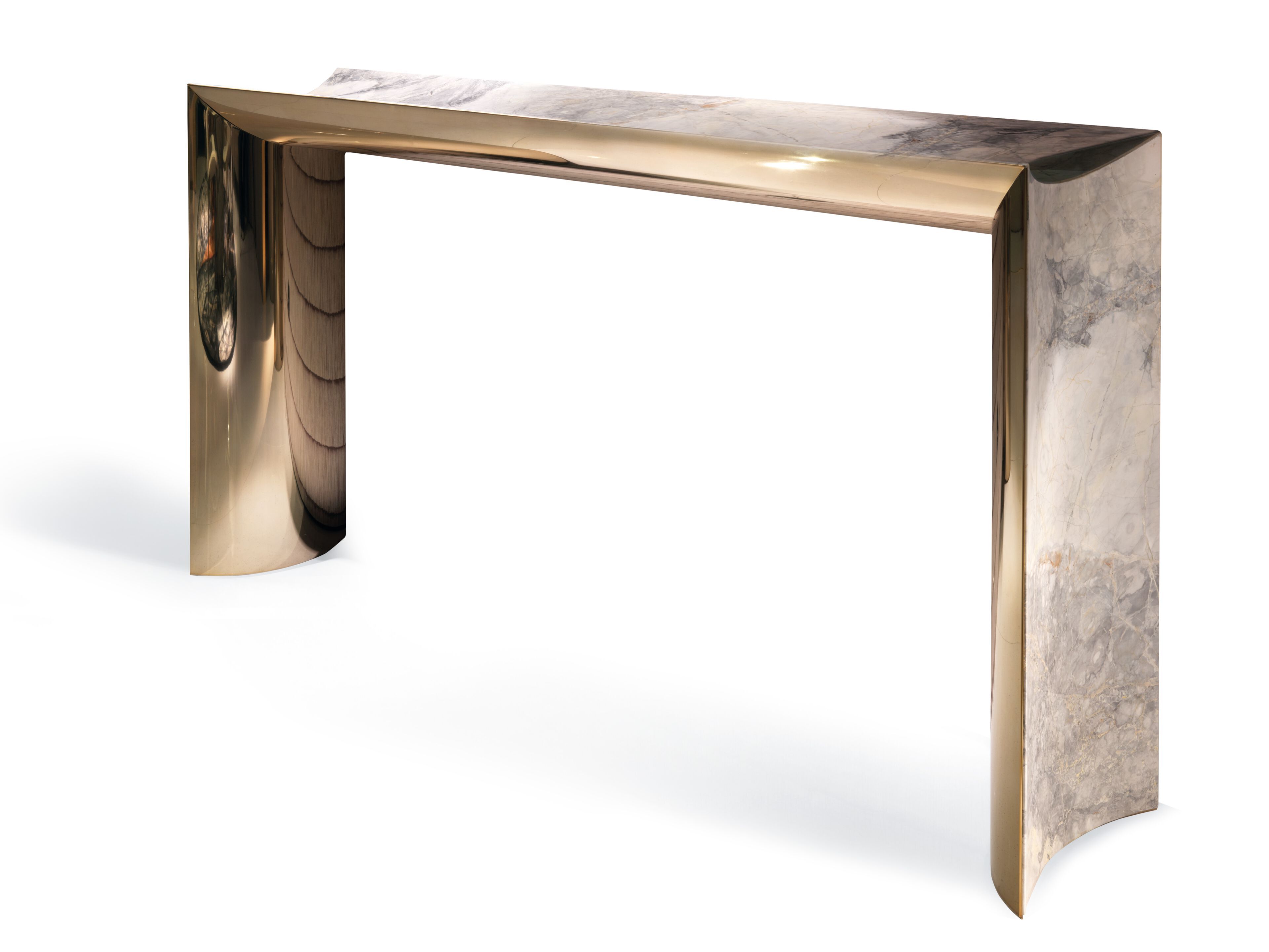 Прямоугольная консоль из мрамора и металла Visionnaire Ekos ARCH-00064517