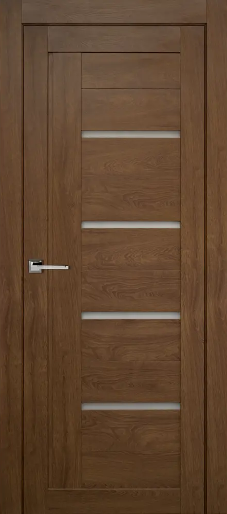 Межкомнатная дверь ПРИНЦИП Тренд с вертикальным остеклением, коричневая 87923247