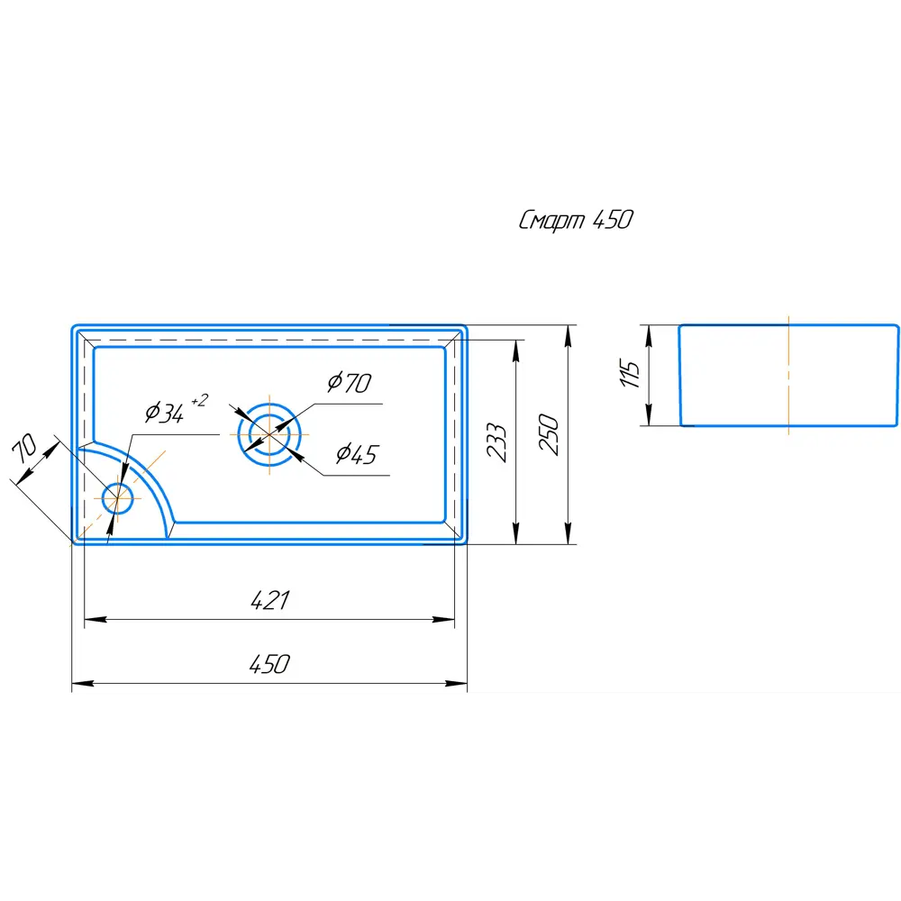 Santreyd Smart — прямоугольная фаянсовая раковина для ванной комнаты 83084800 STLM-0038924 - Вид №5