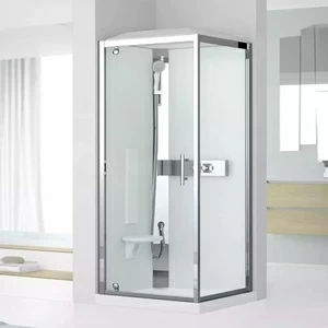 Novellini. Душевая кабина термостатическая 80x80 GF80 STANDARD с низким душевым поддоном и крышей GLAX 3