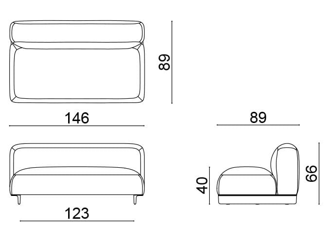 2-местный модульный мягкий садовый диван Arper Ralik ARCH-00003323 - Вид №3
